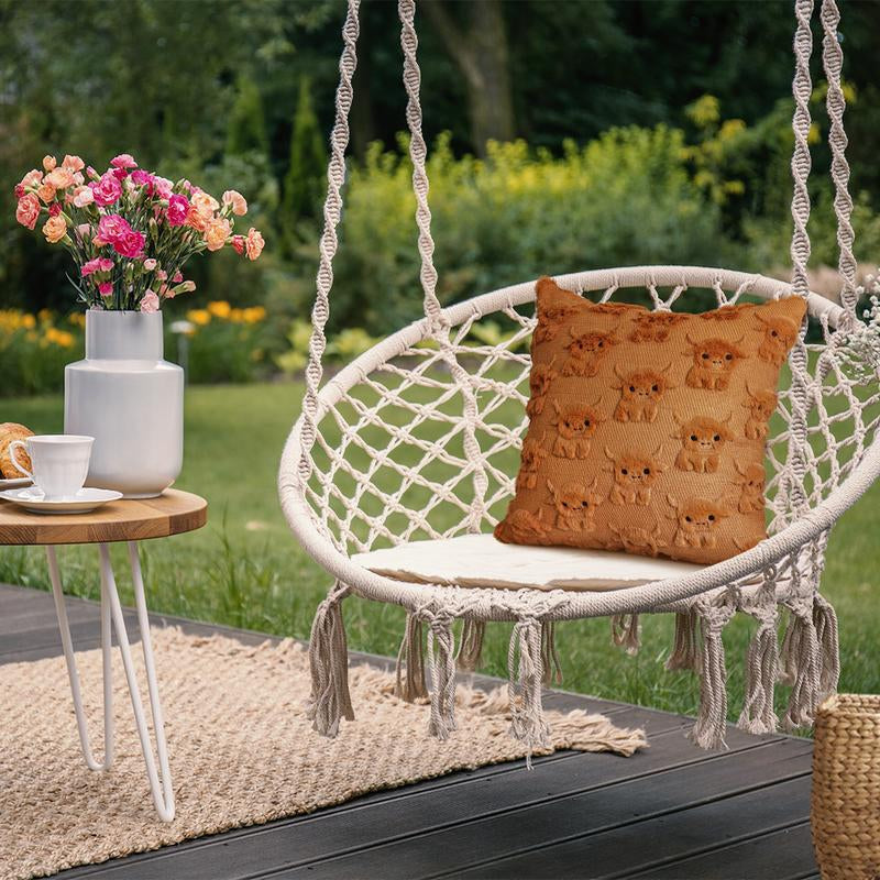 Highland Cow Pillow Farmhouse Pillow Covers 18X18 Cow Faux Fur Couch Pillows for Living Room Home Decor Farmhouse Decor Gifts Cow