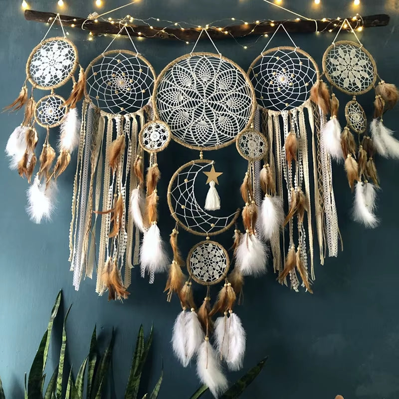 5Pcs/Set Dream Catchers Boho Home Decor Macrame Dream Catchers Wall Hangings Moon Ramadan Baby Nordic Room Kids Nursery Ornament
