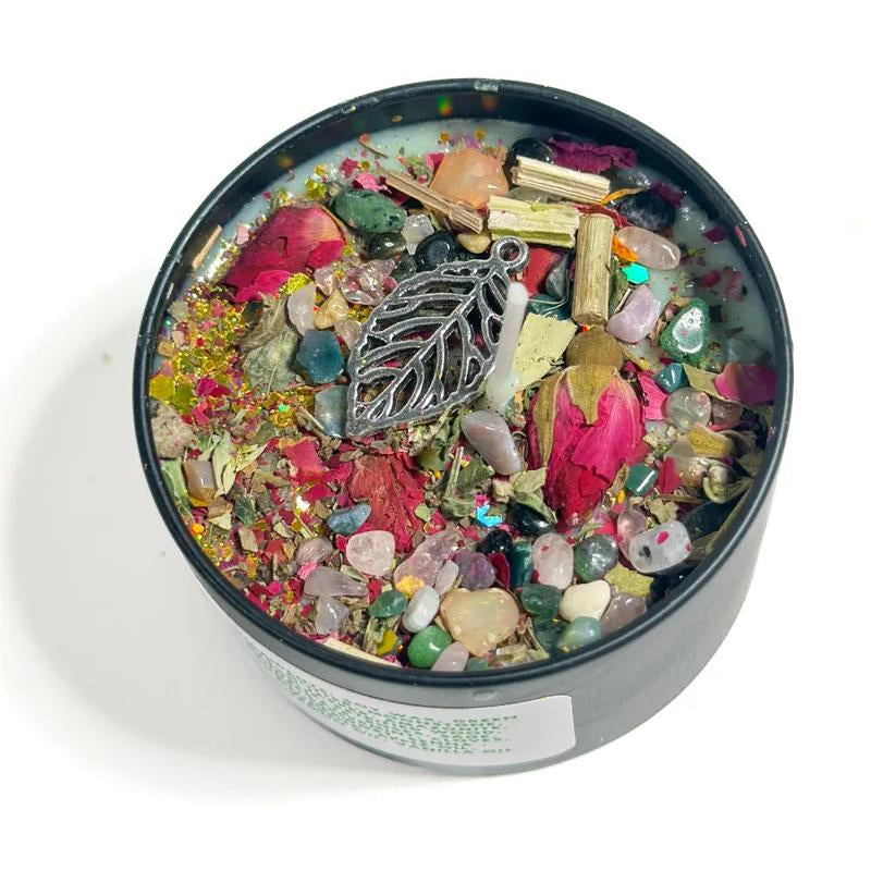 3Oz Zodiac Spell Candles with Herbs and Crystals Astrology Candle