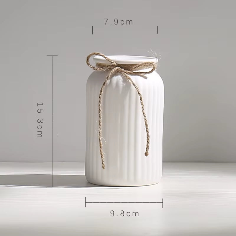 Minimalist Ceramic Flower Vase Room White Flower Ware Office Desktop Decorations Jar Ikebana Flowers Vase Nordic Vase Vase