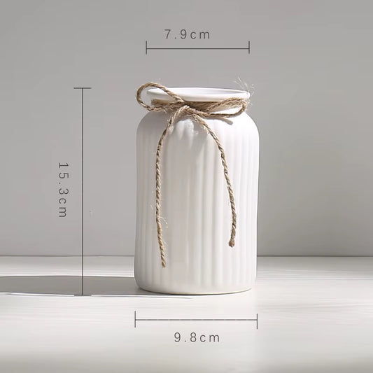 Minimalist Ceramic Flower Vase Room White Flower Ware Office Desktop Decorations Jar Ikebana Flowers Vase Nordic Vase Vase