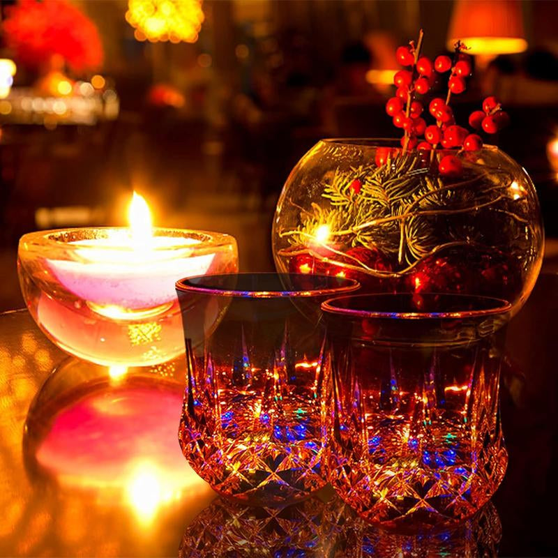 Liquid Activated Flash Crystal Cups Glowing Party Glasses 2/4/6 Pack