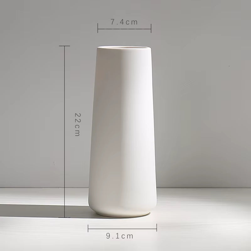 Minimalist Ceramic Flower Vase Room White Flower Ware Office Desktop Decorations Jar Ikebana Flowers Vase Nordic Vase Vase