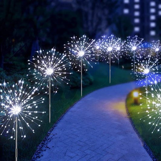 LED Solar Firework Lights Colorful Outdoor Garden Decoration