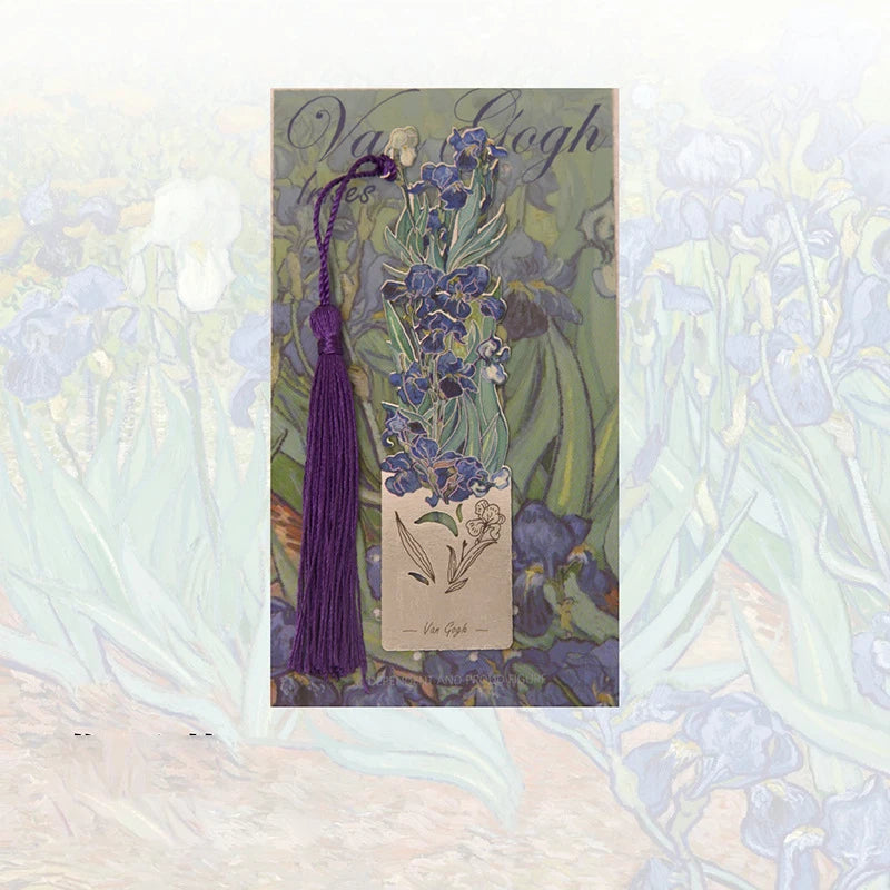 Floral Painting Metal Bookmark Hollowed Brass Book Clip