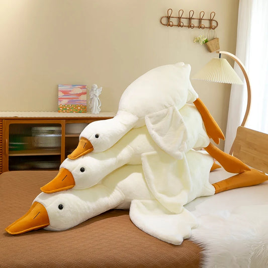 Lovely Big White Goose Throw Pillow – Plush Decorative Cushion for Home and Bedroom