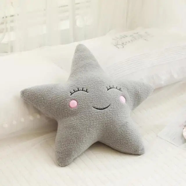 Set of kawaii cloud, moon, star, and raindrop plush pillows made from soft PP cotton