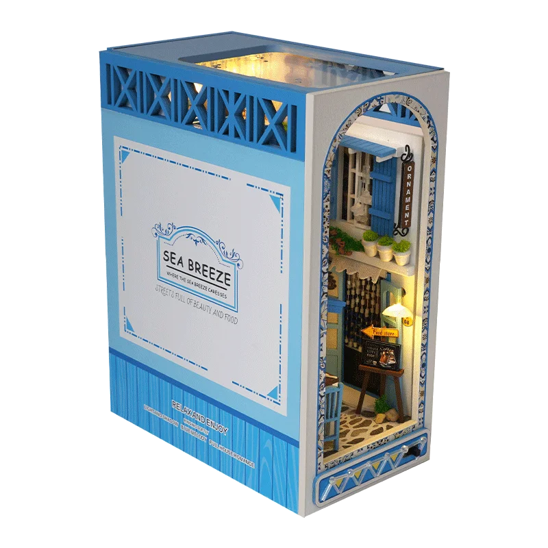 DIY Book Nook Kit Home Decor Micro Model with Light-Up Feature