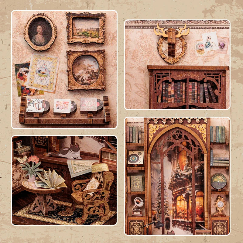 DIY Book Nook ‘Bookshop Memories’ with LED Light Miniature
