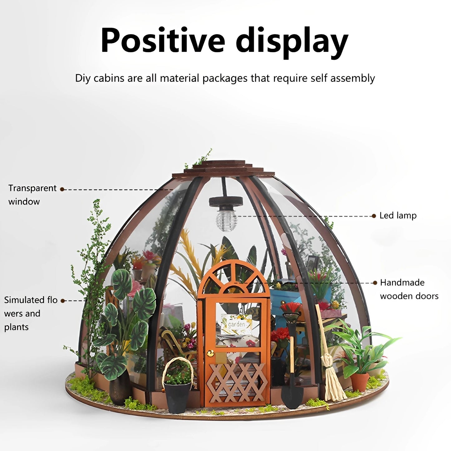 DIY Miniature Garden House Kit with LED Light and Accessories