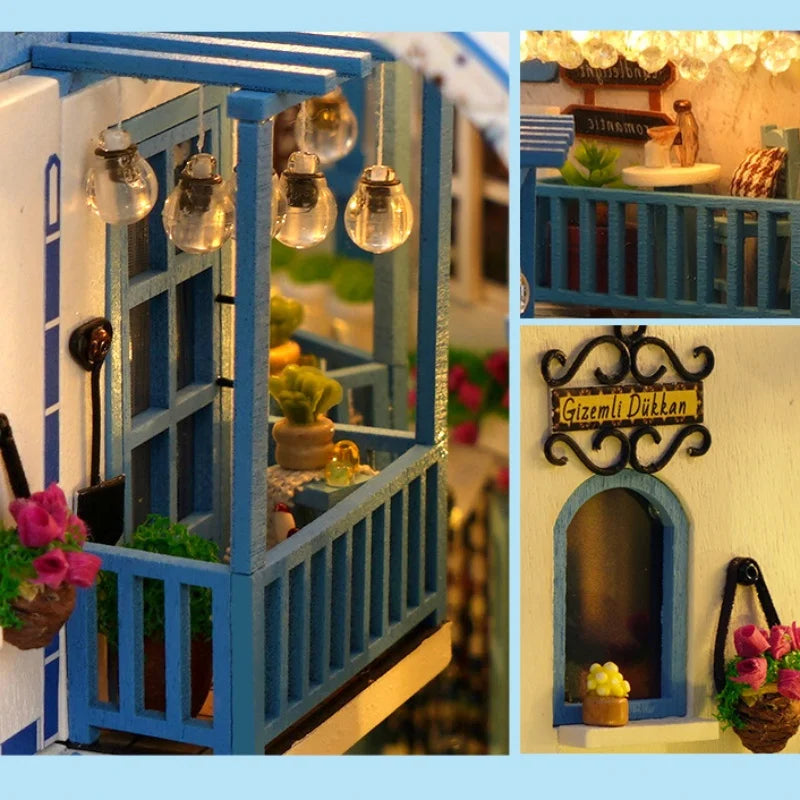 DIY Book Nook Kit Home Decor Micro Model with Light-Up Feature