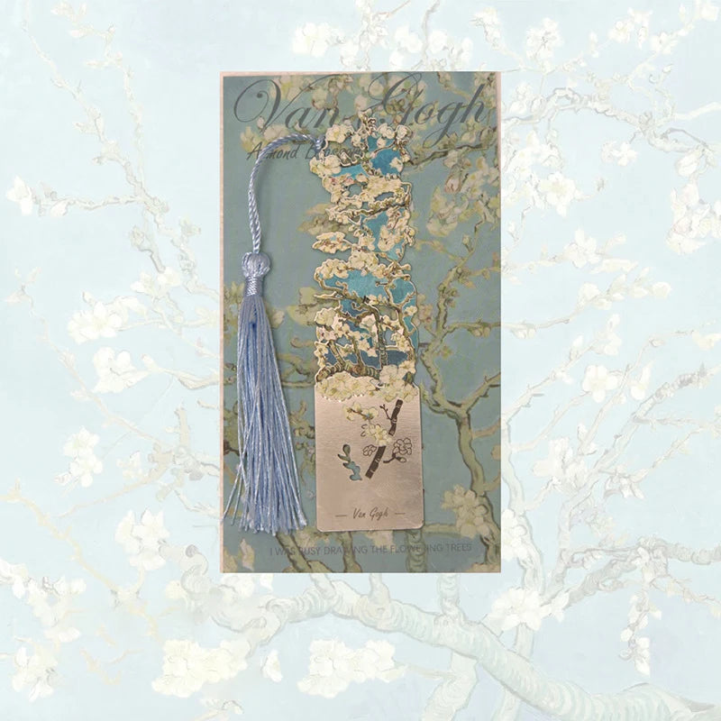 Floral Painting Metal Bookmark Hollowed Brass Book Clip