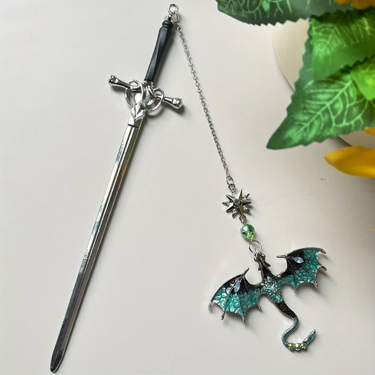 Alloy Sword Dragon Metal Bookmark for Books