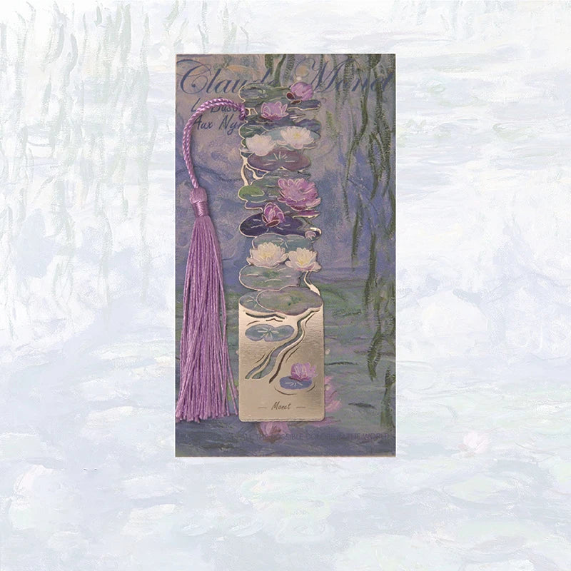 Floral Painting Metal Bookmark Hollowed Brass Book Clip