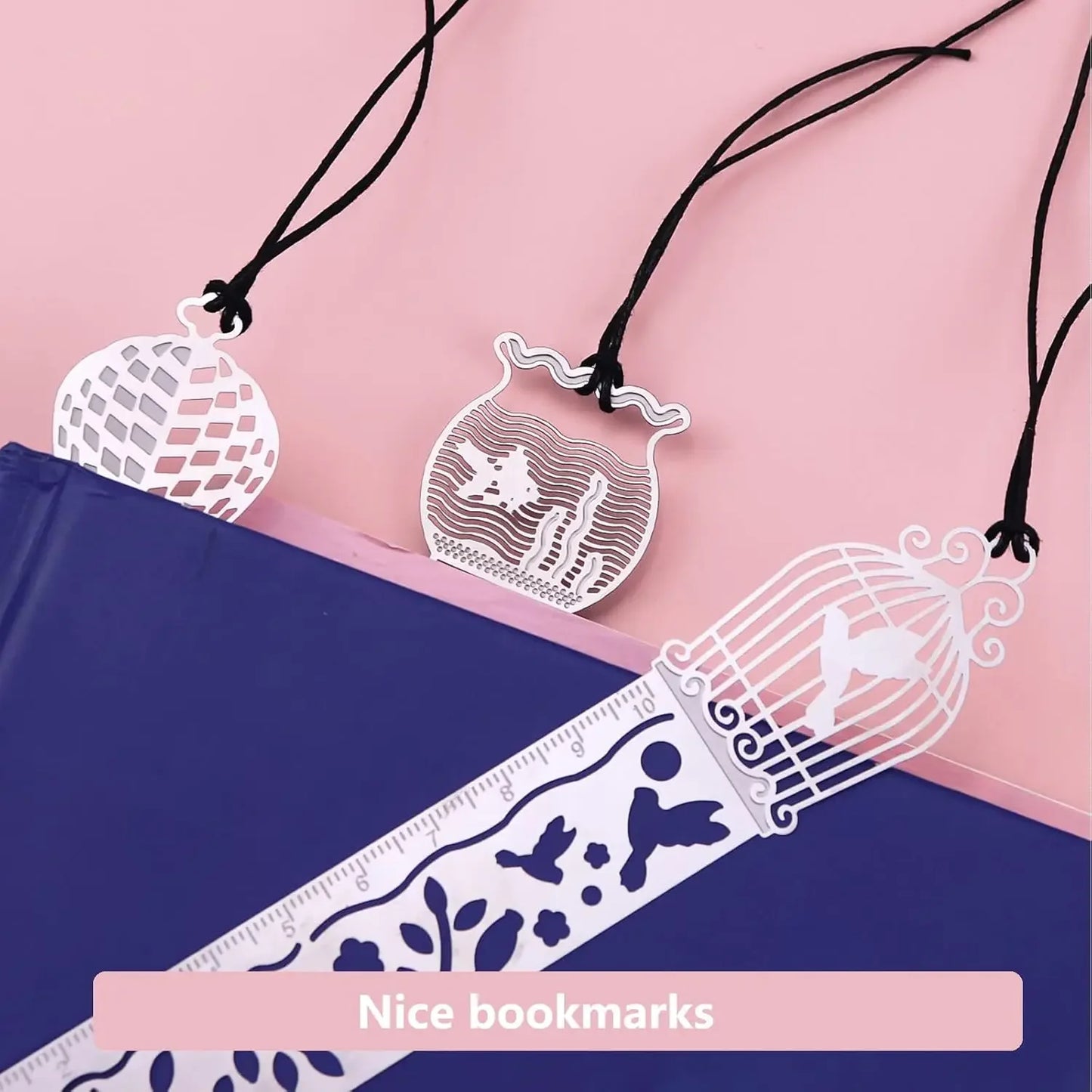4Pcs Metal Bookmark Drawing Templates Stainless Steel Rulers