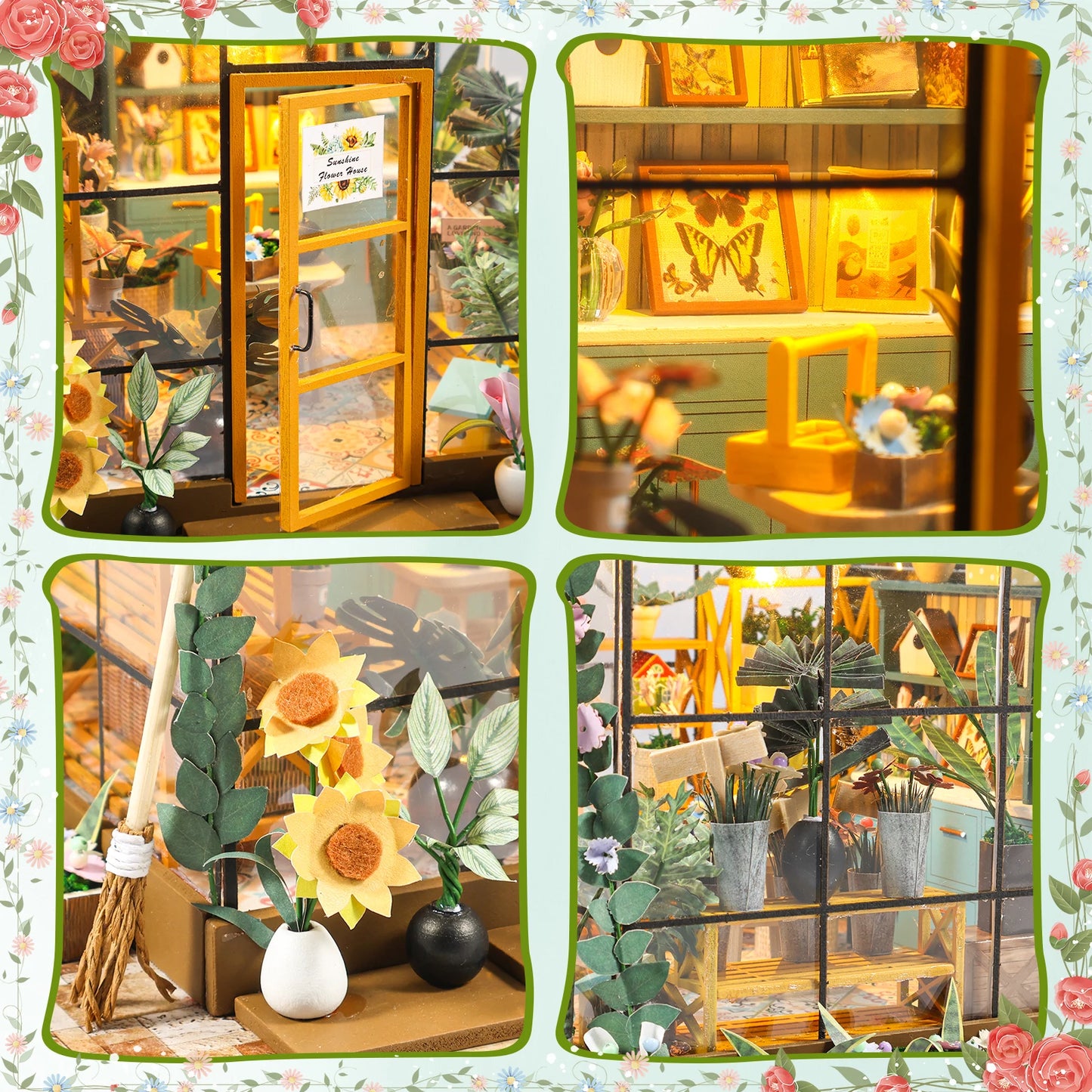 DIY Miniature Garden House Kit with LED Light and Accessories