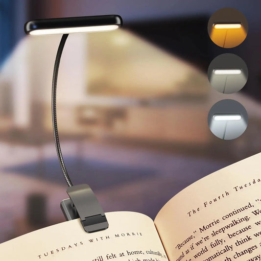 USB Rechargeable Reading Light in White, Black, and Pink Colors
