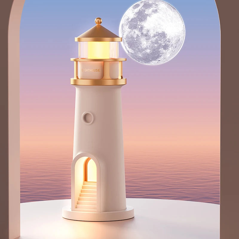 Floating Moon Lamp Projection Lighthouse Lamp – Magnetic Levitating Night Light Home Décor