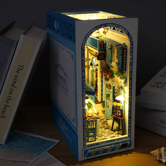 DIY Book Nook Kit Home Decor Micro Model with Light-Up Feature