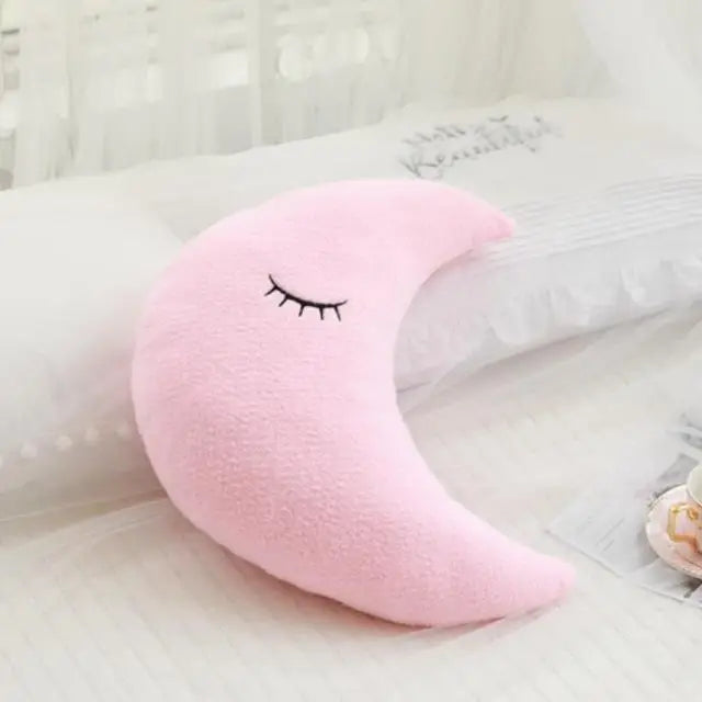 Set of kawaii cloud, moon, star, and raindrop plush pillows made from soft PP cotton