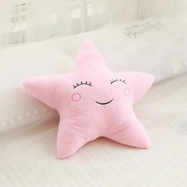 Set of kawaii cloud, moon, star, and raindrop plush pillows made from soft PP cotton