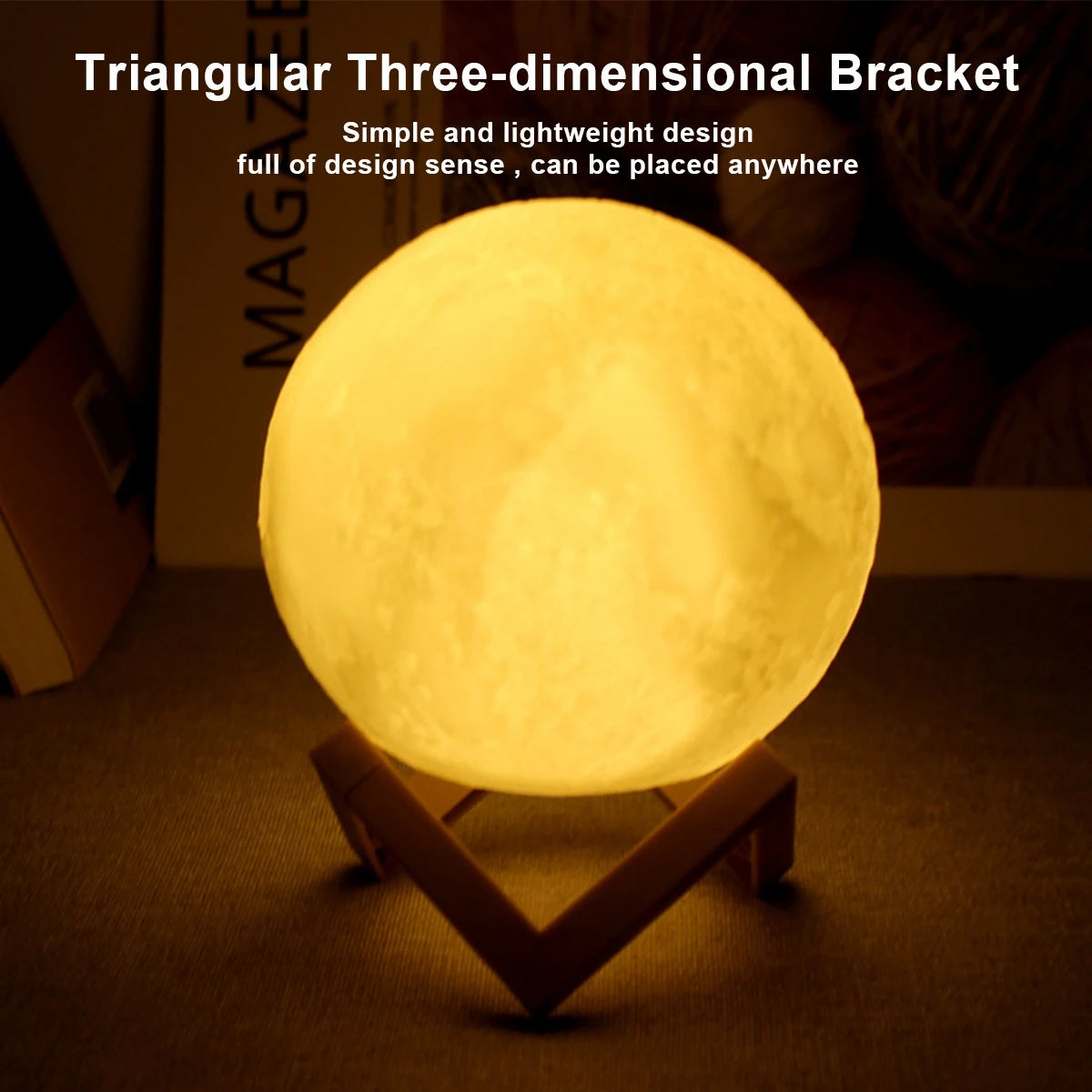 8CM Moon Lamp LED Night Light – Mini 3D Lunar Lamp with Warm Glow