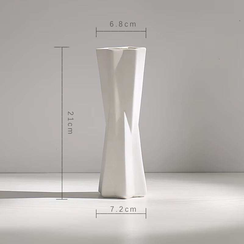 Minimalist Ceramic Flower Vase Room White Flower Ware Office Desktop Decorations Jar Ikebana Flowers Vase Nordic Vase Vase