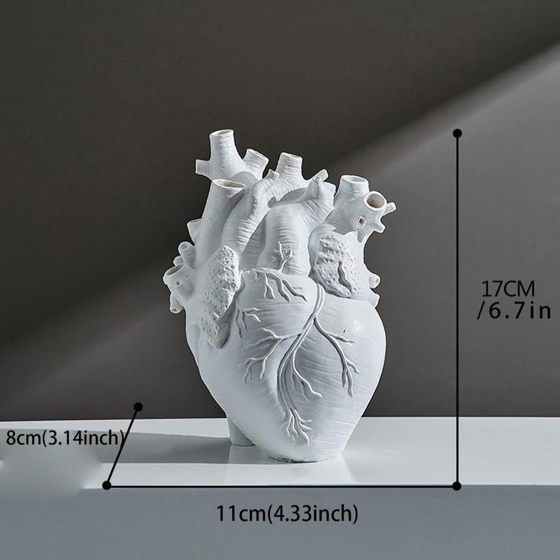 Heart Organ Design Flower Vase Decorative Resin Home Decor