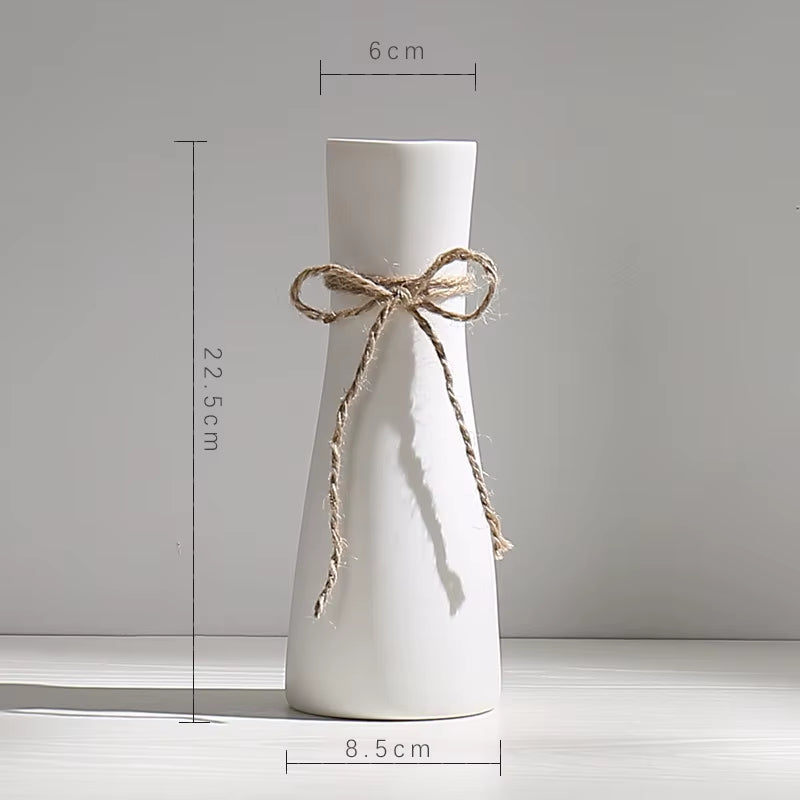 Minimalist Ceramic Flower Vase Room White Flower Ware Office Desktop Decorations Jar Ikebana Flowers Vase Nordic Vase Vase