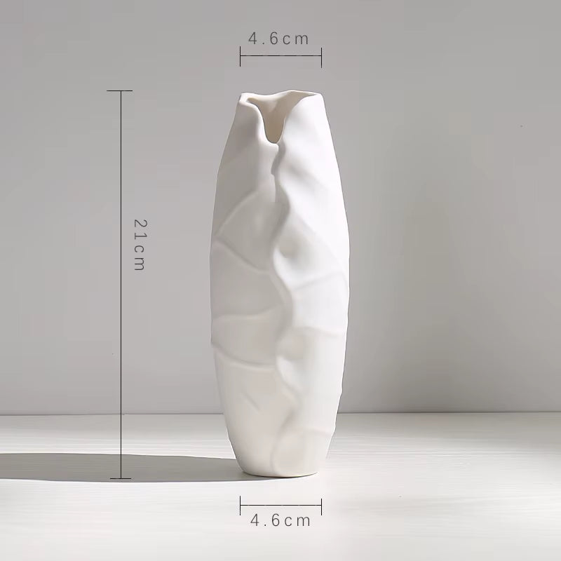 Minimalist Ceramic Flower Vase Room White Flower Ware Office Desktop Decorations Jar Ikebana Flowers Vase Nordic Vase Vase