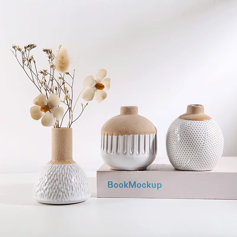 Ceramic Vase Creative Mini Flower Device Aromatherapy Bottle Arts and Crafts Display TV Cabinet Wine Cabinet Decoration