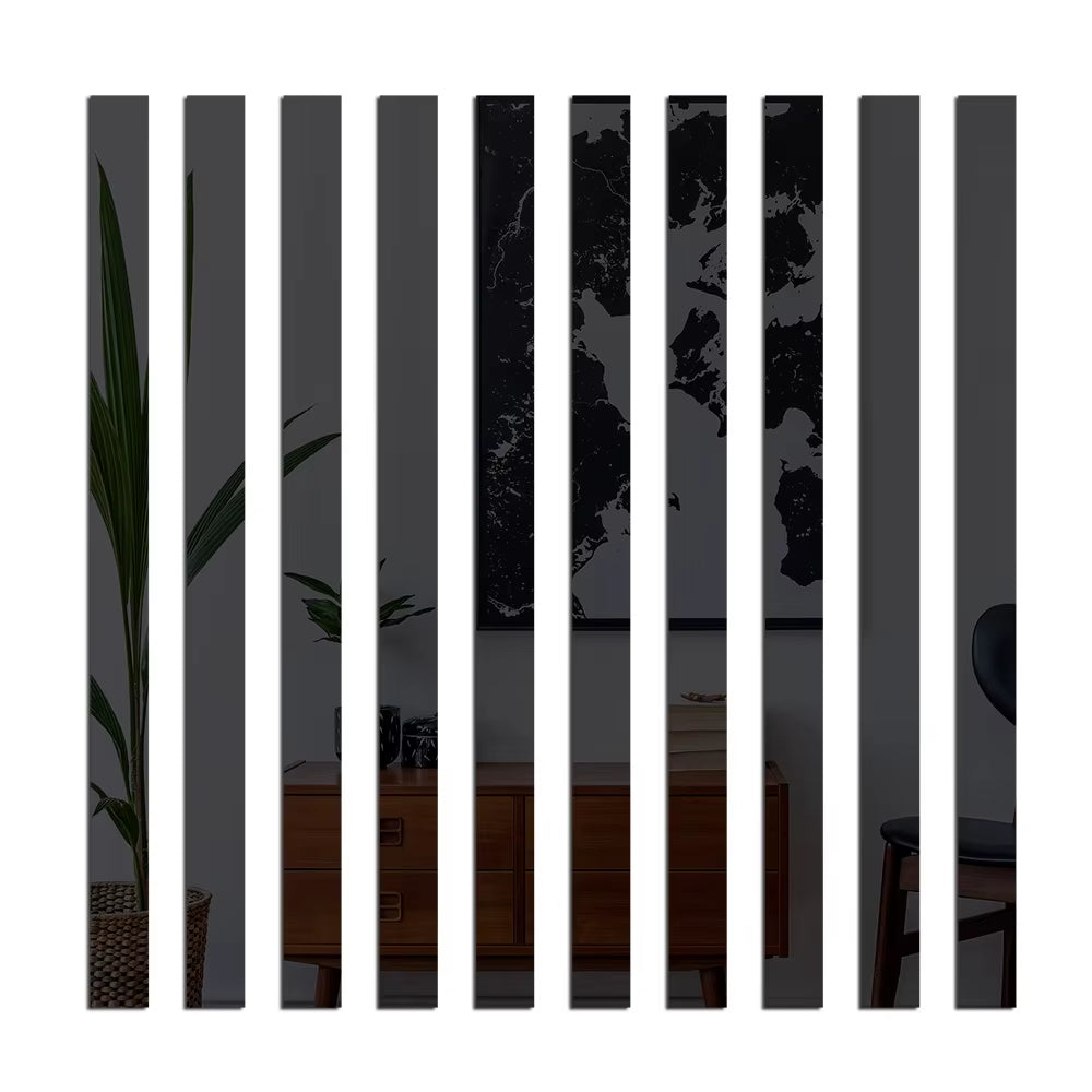 3D Strips Mirror Wall Sticker DIY Mirror Decor Stickers Home Decor Waist Line Ceiling TV Background Art Wall Decoration Stickers