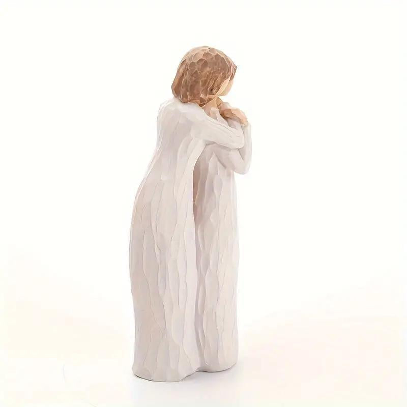 Mother and Daughter Hugging Resin Sculpture – Family Love Figurine