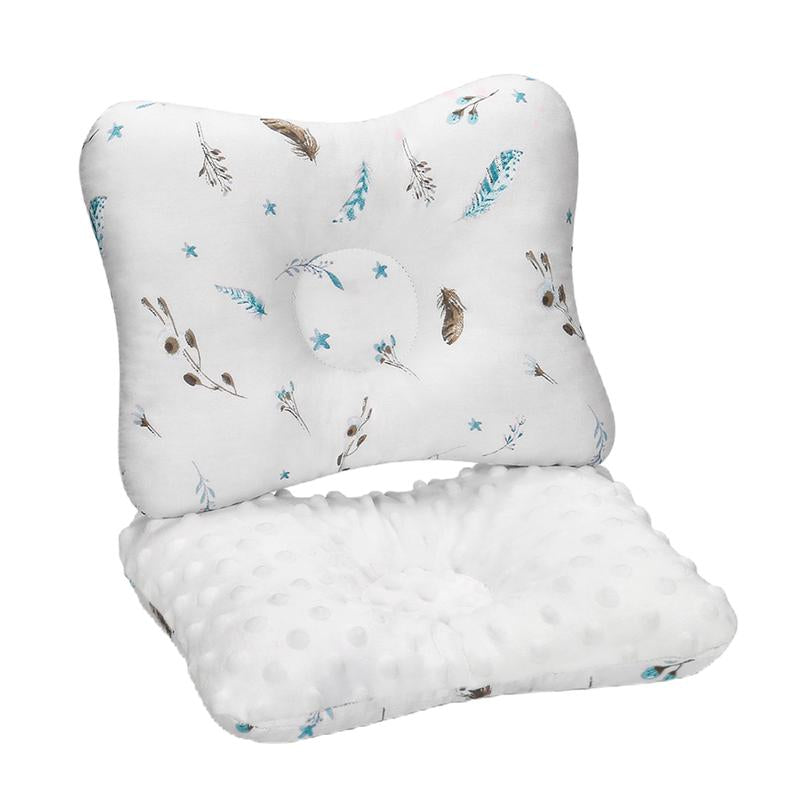 Baby Head Shaping Pillow - Soft Double Sided Anti-Roll Support for Newborns, Flat Head Prevention Function, Anti-Flat Design for Safe Sleeping Nursery Outdoorfun