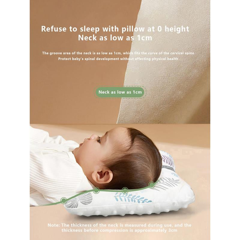 Baby Head Shaping Pillow - Soft Double Sided Anti-Roll Support for Newborns, Flat Head Prevention Function, Anti-Flat Design for Safe Sleeping Nursery Outdoorfun