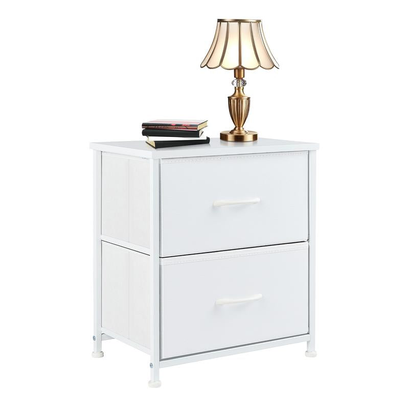 Nightstand with 2 Fabric Drawers, Small Dresser, Side Table, End Table, Bedside Table, Night Stands, Bedroom Furniture