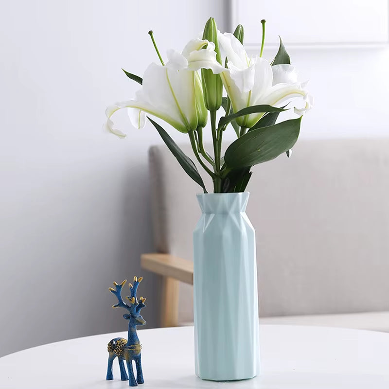 1PC Water Ripple Plastic Vase Wave Flower Pot Arrangement Modern Nordic Style Home Living Room Desktop Decoration Ornament
