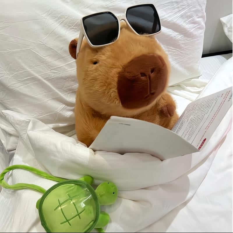 Cute Capybara Anime Fluffy Toy, 1 Count Cute Plush Throw Pillow, Cute Simulation Capybara Stuffed Toy, Summer Capybara Plush Toy, Lovely Plush Gift, Soft and Cuddly Toy for Kids and Adults, Home Decor, Interactive Plush Toys, Bedroom Pillow, Bedroom Decor