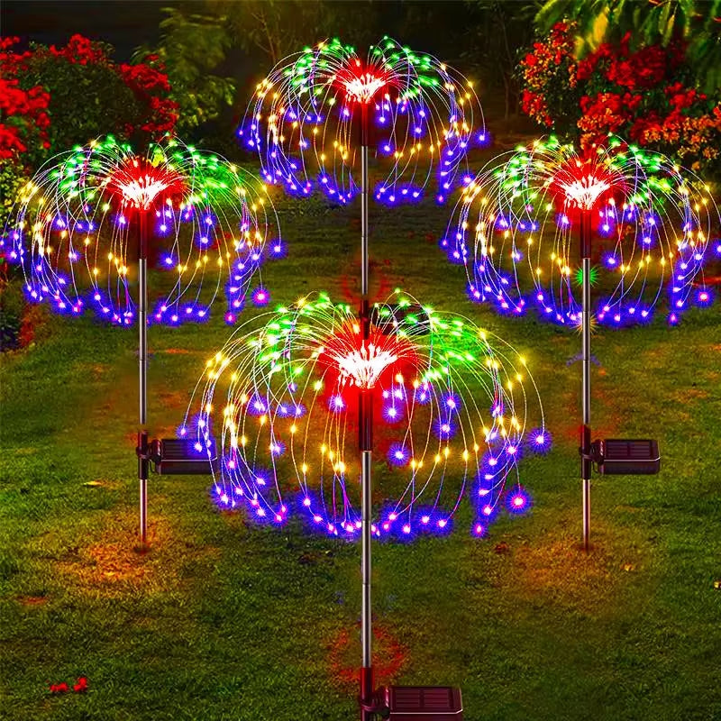 LED Solar Firework Lights Colorful Outdoor Garden Decoration