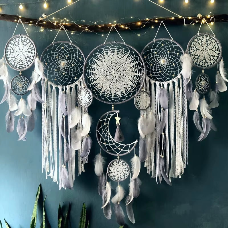 5Pcs/Set Dream Catchers Boho Home Decor Macrame Dream Catchers Wall Hangings Moon Ramadan Baby Nordic Room Kids Nursery Ornament