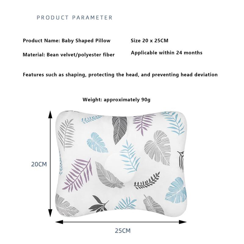 Baby Head Shaping Pillow - Soft Double Sided Anti-Roll Support for Newborns, Flat Head Prevention Function, Anti-Flat Design for Safe Sleeping Nursery Outdoorfun