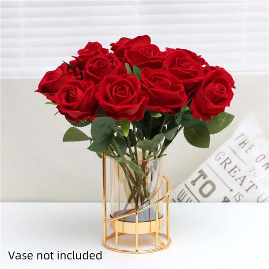 Artificial Rose Flowers - 12-Piece DIY Spring Decorative Bouquet for Wedding Centerpieces and Home Decor