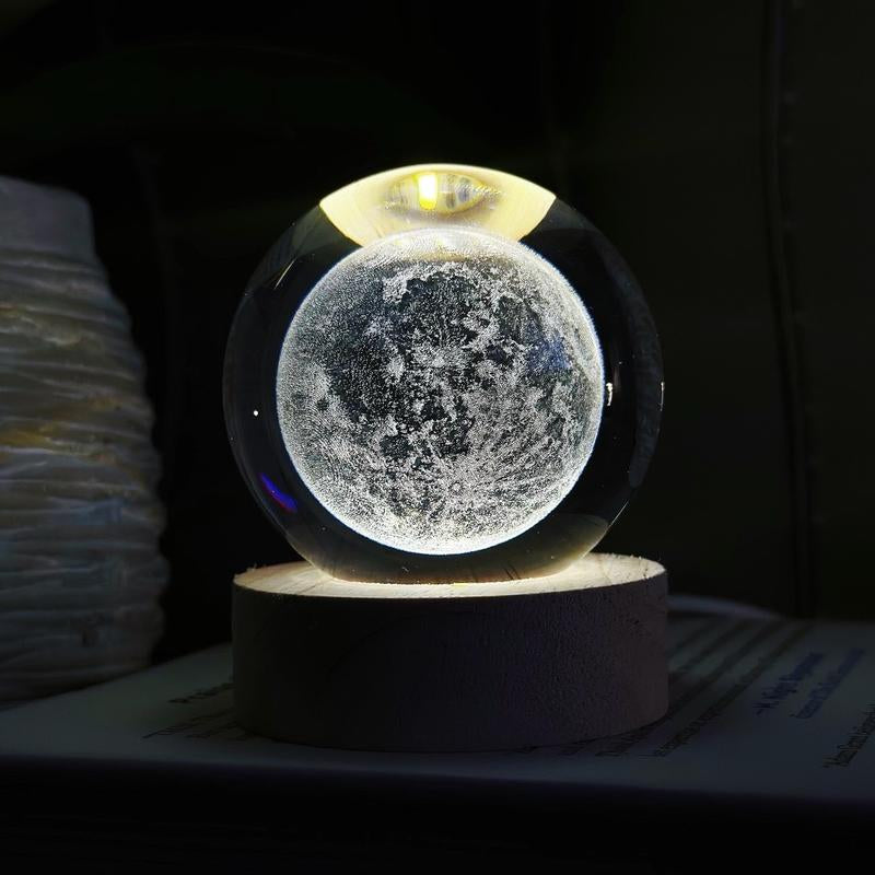 Astrale LED Crystal Space Lamp, Galaxy, Moon, Saturn, Solar System, Night Light, Desk Decoration, Gift Idea for Kids, Girlfriend, Boyfriend