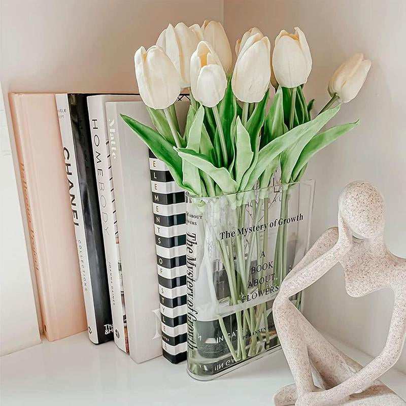 Acrylic Book Shaped Vase, 1 Count Creative Flower Arrangement Vase, Modern Desktop Flower Vase for Home Office Decor, Bookshelf Decoration, Home Decor Accessory
