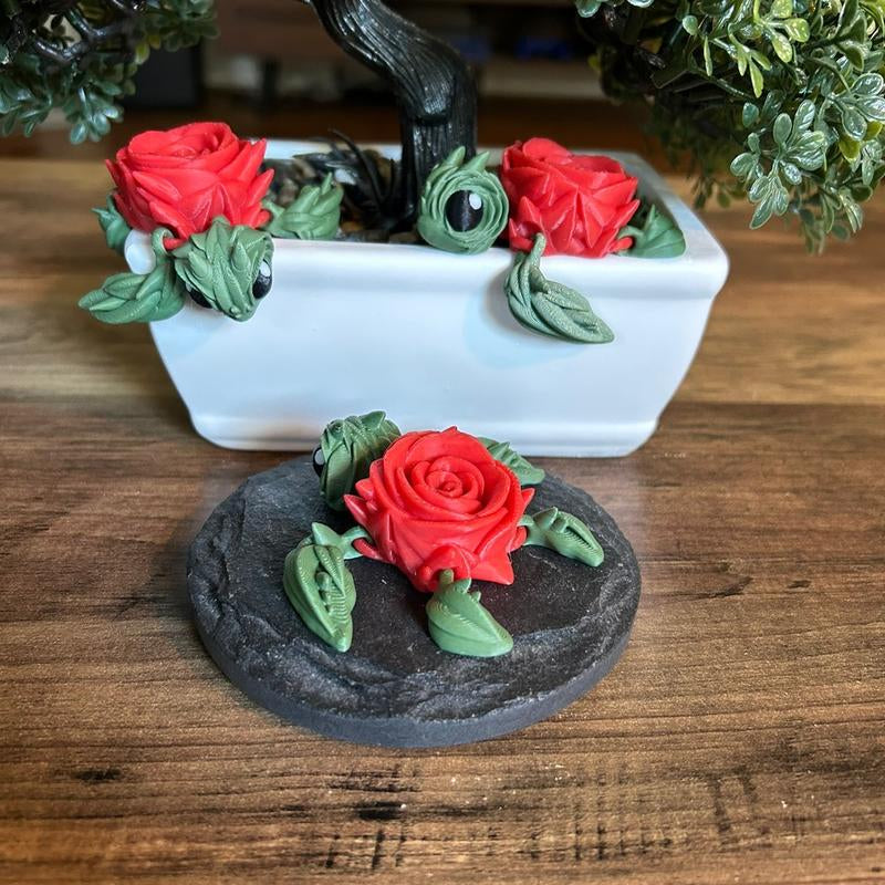 Rose Turtle (3D Printed, Articulating, Decoration)