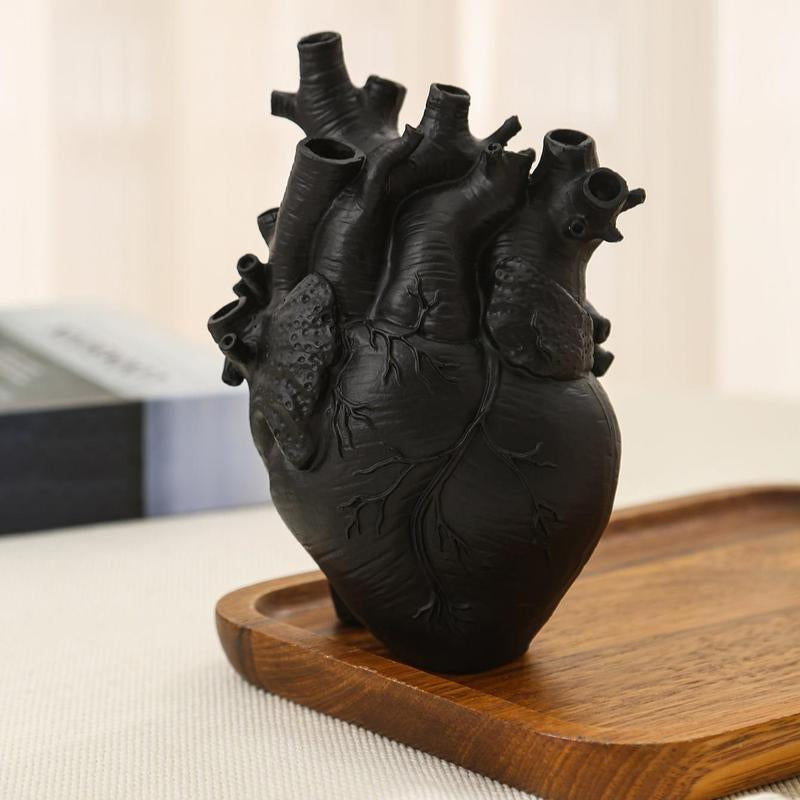 Heart Organ Design Flower Vase Decorative Resin Home Decor