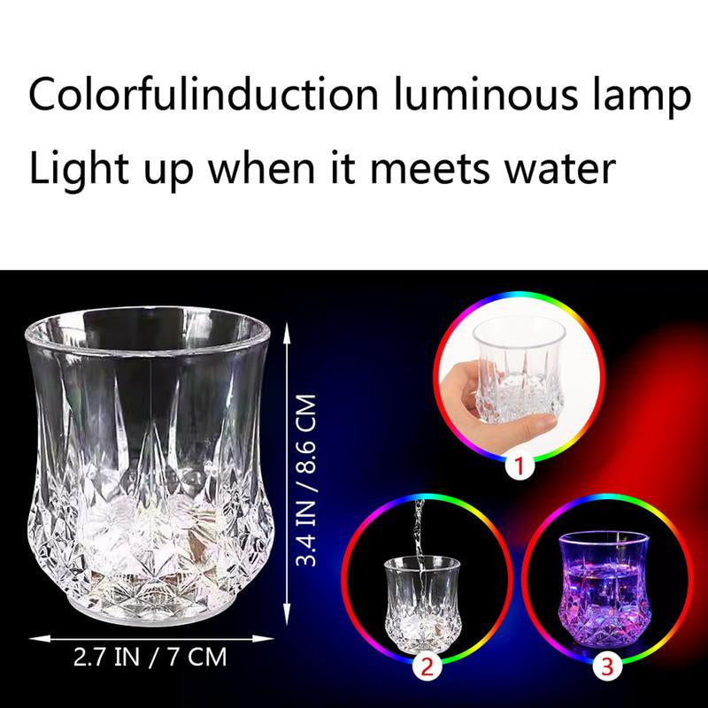 Liquid Activated Flash Crystal Cups Glowing Party Glasses 2/4/6 Pack