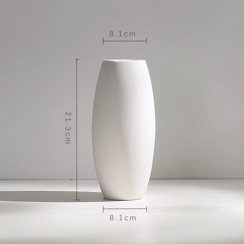 Minimalist Ceramic Flower Vase Room White Flower Ware Office Desktop Decorations Jar Ikebana Flowers Vase Nordic Vase Vase