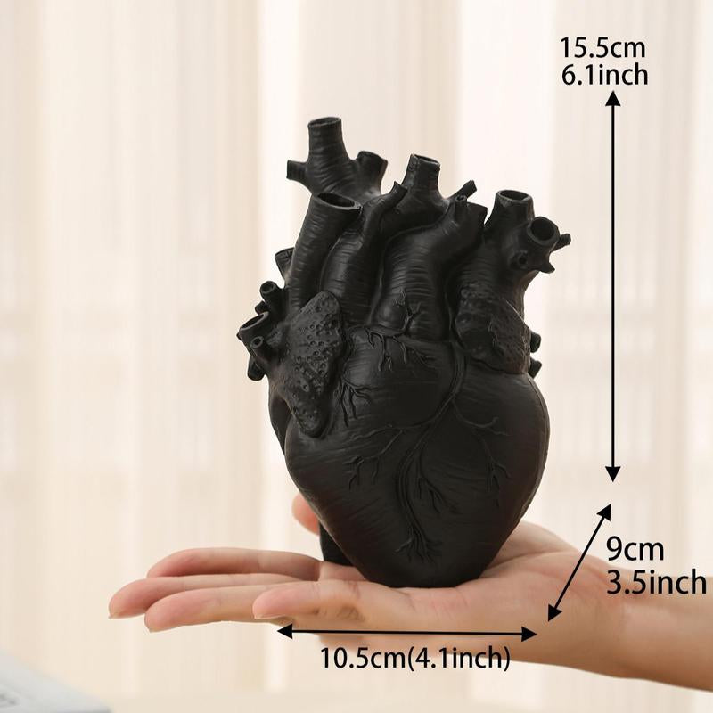 Heart Organ Design Flower Vase Decorative Resin Home Decor