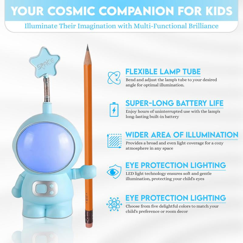 Eliberu Totalsells Astronaut Lamp Led Desk Lamp Book Reading Light Astronauta Star Galaxy Light Cute Desk Accessories Desk Lamp for College Dorm Room Friendship Lamps - White
